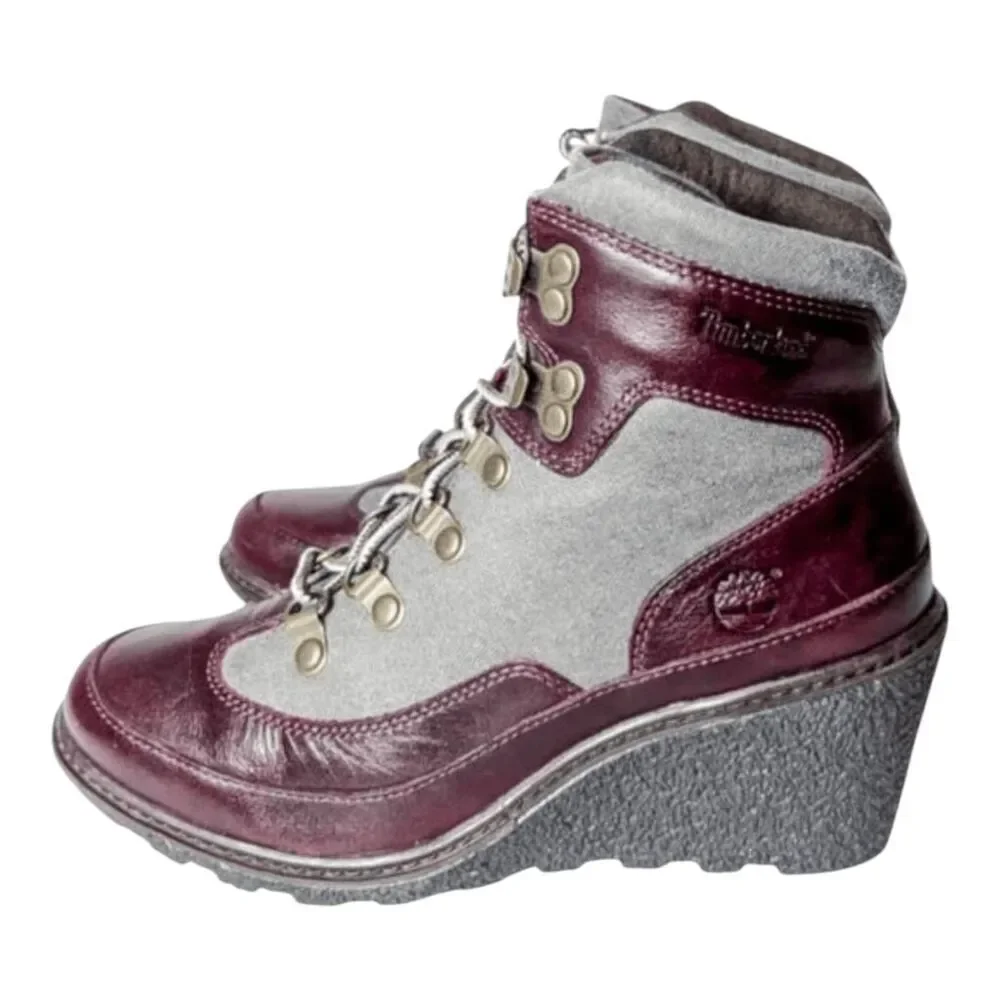 TIMBERLAND Amston Leather Wedge Ankle Boot Size 6.5